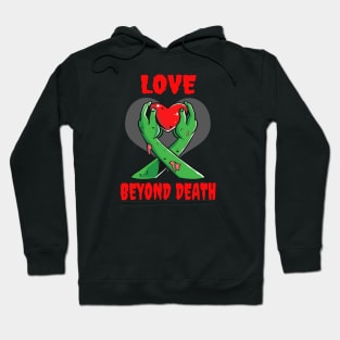 Zombies Love Beyond Death Horror Gifts for Couples Hoodie